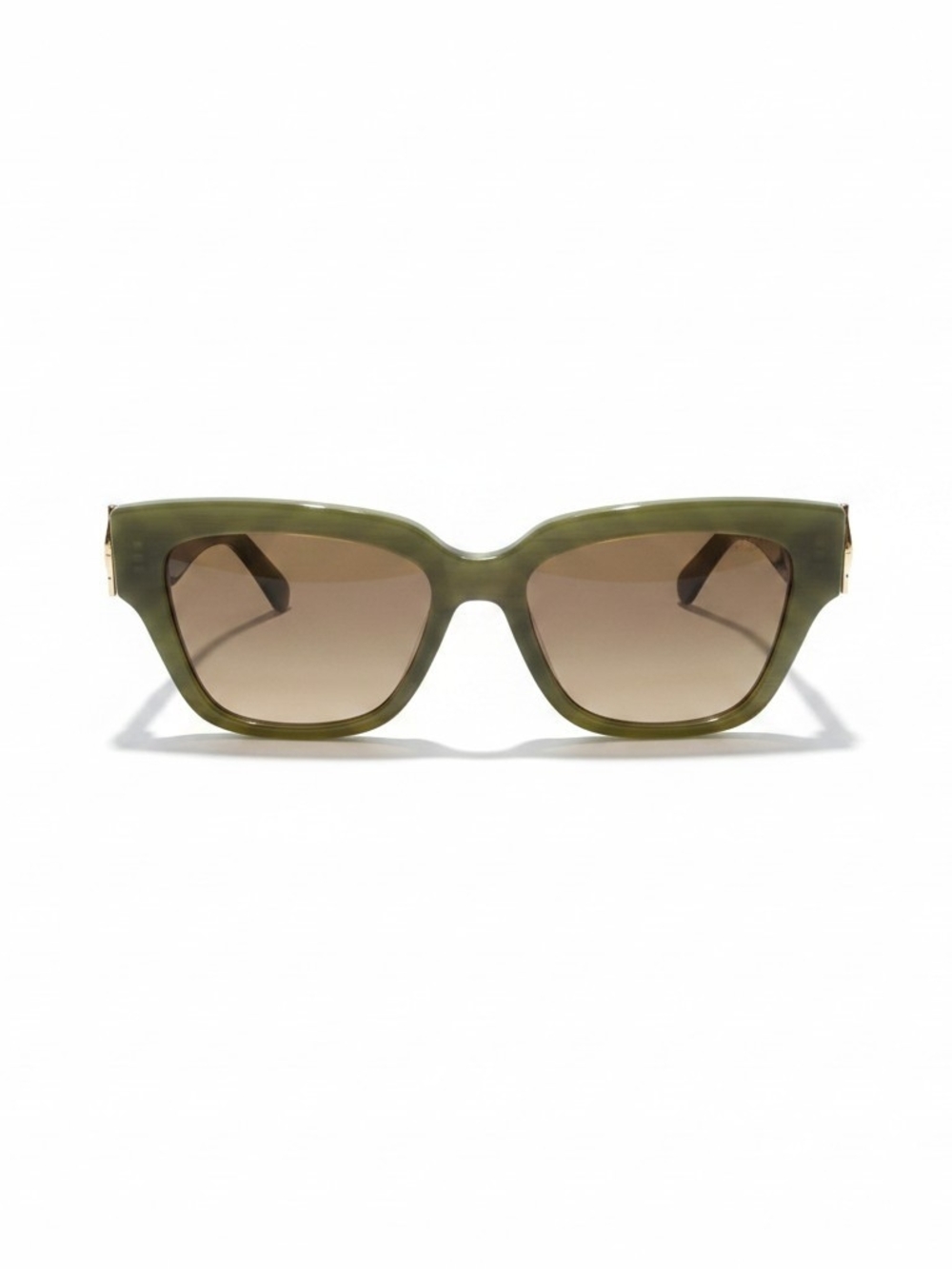 Longchamp LO745S Cat Eye Olive Frame Sunglasses with Gradient Brown Lenses